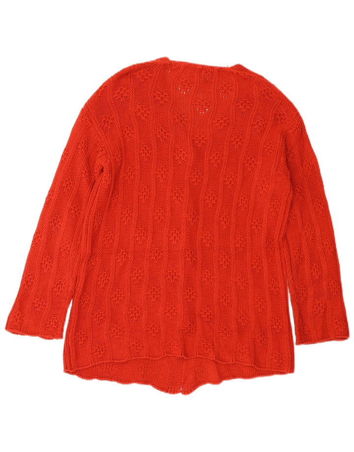 Maglione cardigan oversize da donna Benetton UK 10 piccolo cotone rosso