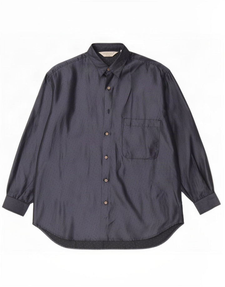 Camicia da uomo Equivoco taglia 15 3/4 acetato maculato blu navy medio