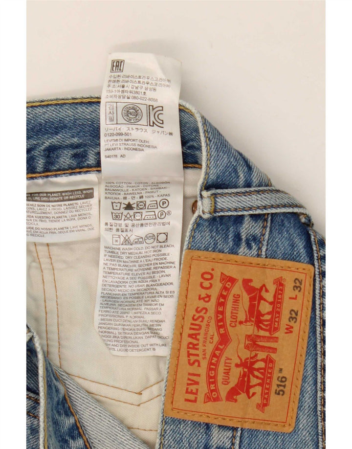 Levi's Uomo 516 Slim Jeans dritti W32 L26 Cotone Blu