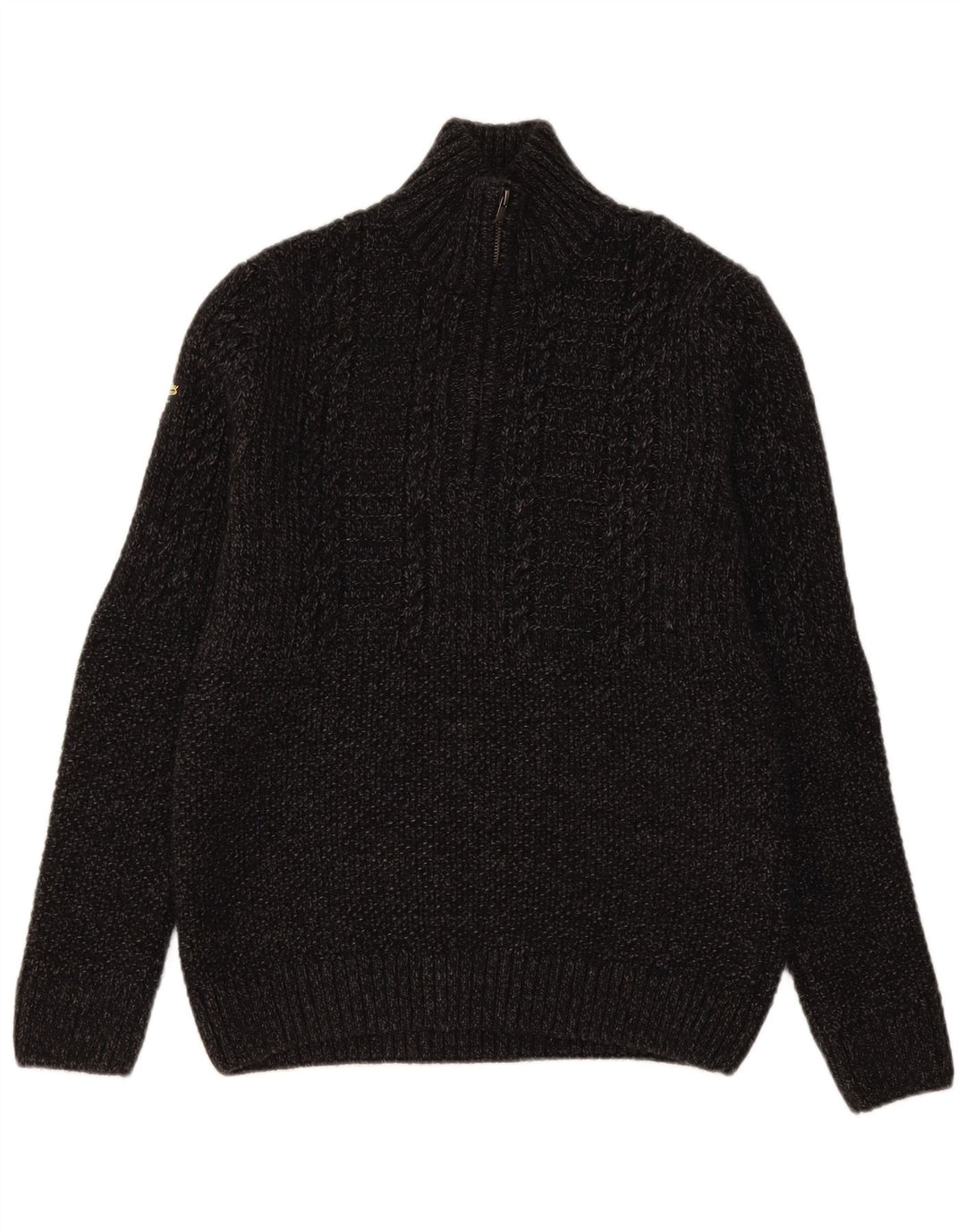 Maglione da uomo con collo con zip Superdry Acrilico chiazzato grigio medio