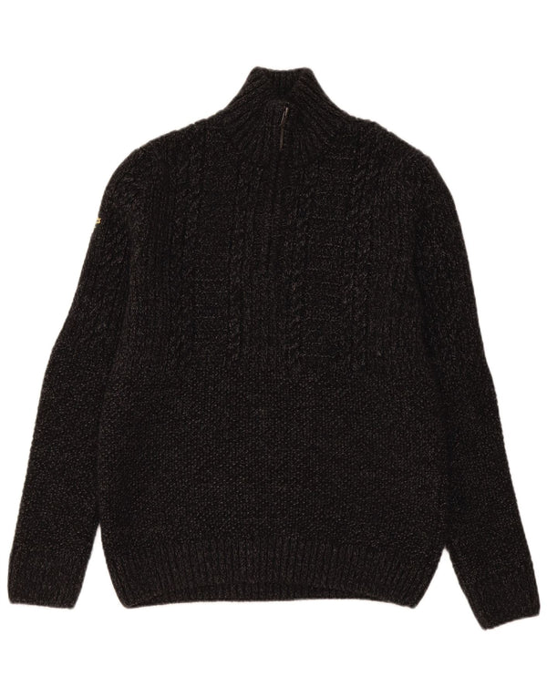 Maglione da uomo con collo con zip Superdry Acrilico chiazzato grigio medio