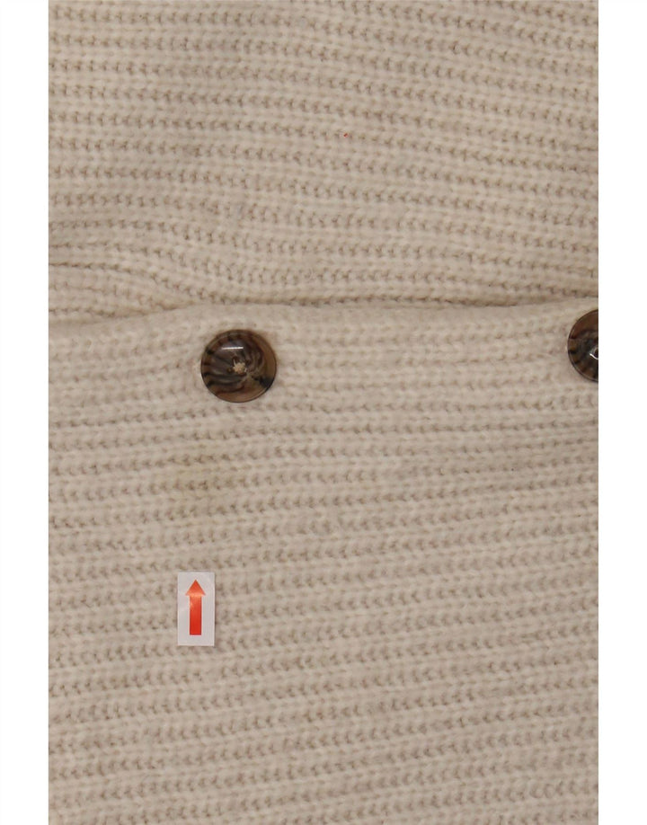 FAT FACE Maglione cardigan oversize corto da donna UK 10 Piccolo nylon bianco