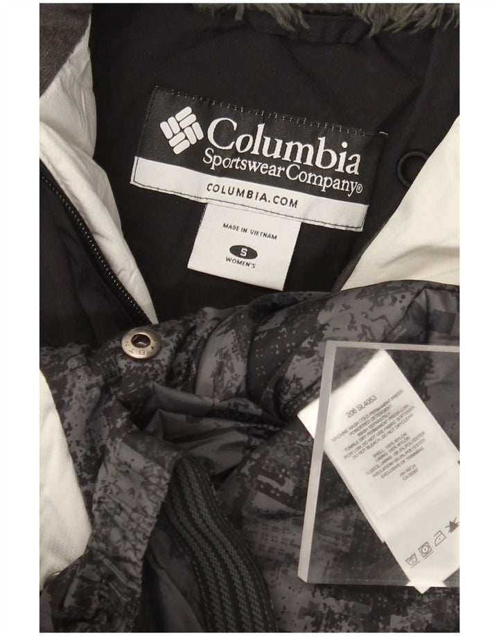 Giacca a vento con cappuccio da donna Columbia UK 10 piccola in nylon nero