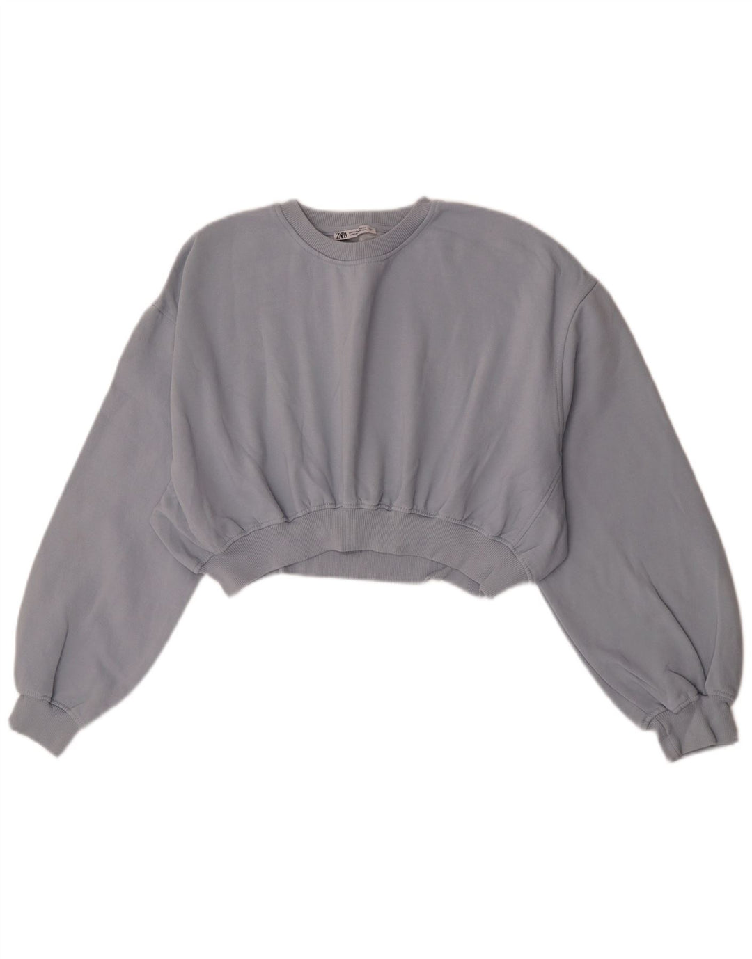 Felpa corta da donna Zara UK 14 Cotone grigio medio