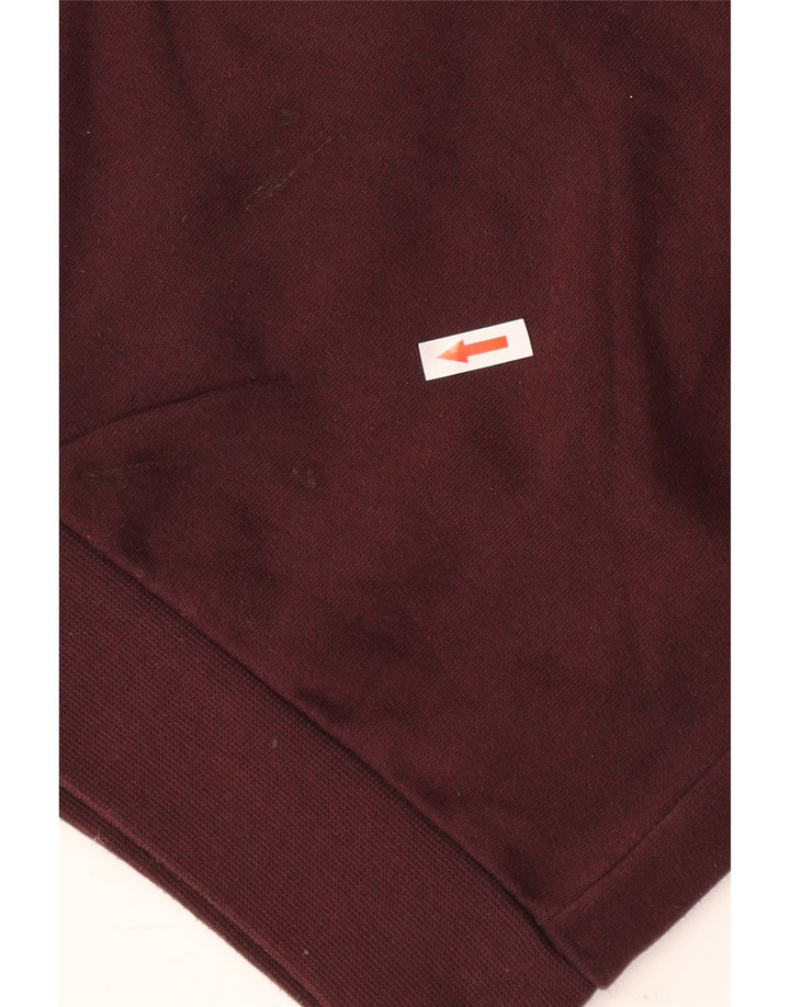 Maglione con cappuccio e zip grafica da uomo Volcom piccolo in cotone bordeaux