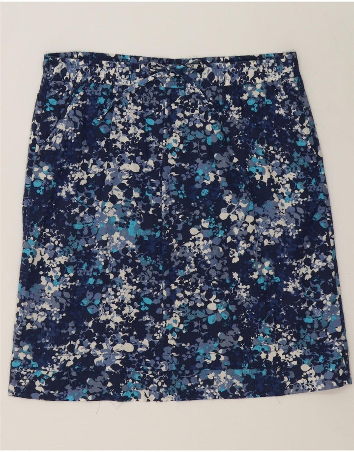 EDDIE BAUER Womens Mini Skirt Medium W36  Navy Blue Floral Cotton Vintage Eddie Bauer and Second-Hand Eddie Bauer from Messina Hembry 