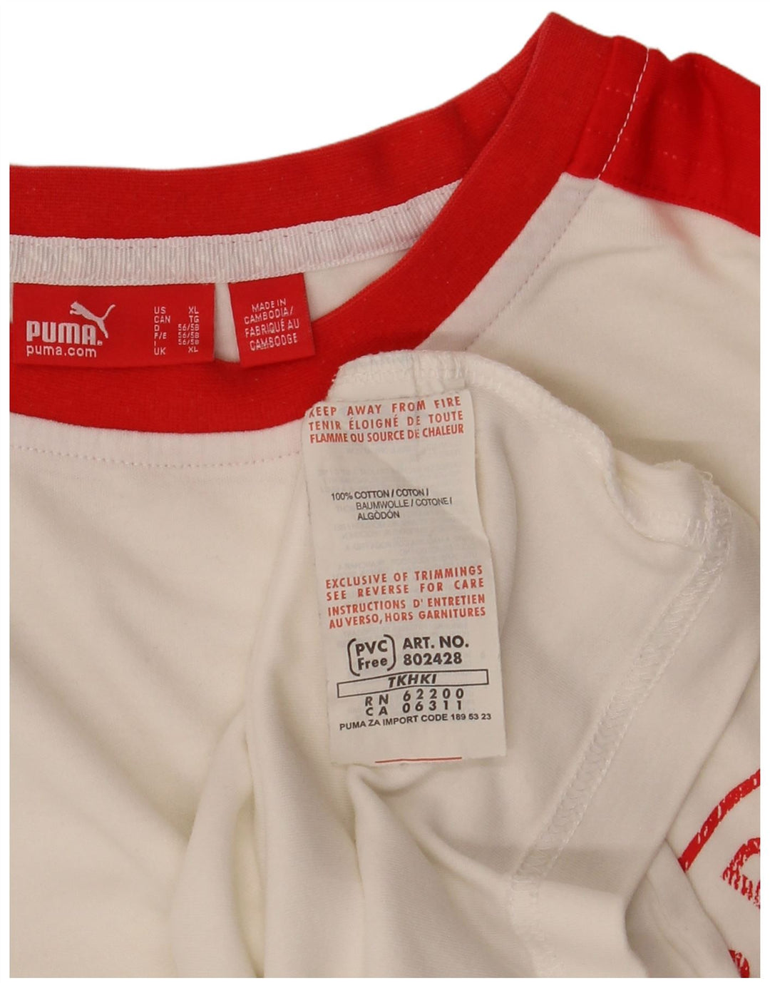 T-shirt grafica da uomo PUMA Top XL in cotone color block bianco