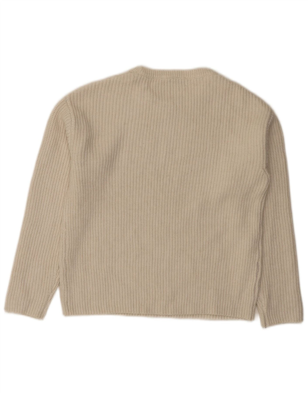 Maglione maglione girocollo da uomo Marks & Spencer piccolo poliestere bianco sporco