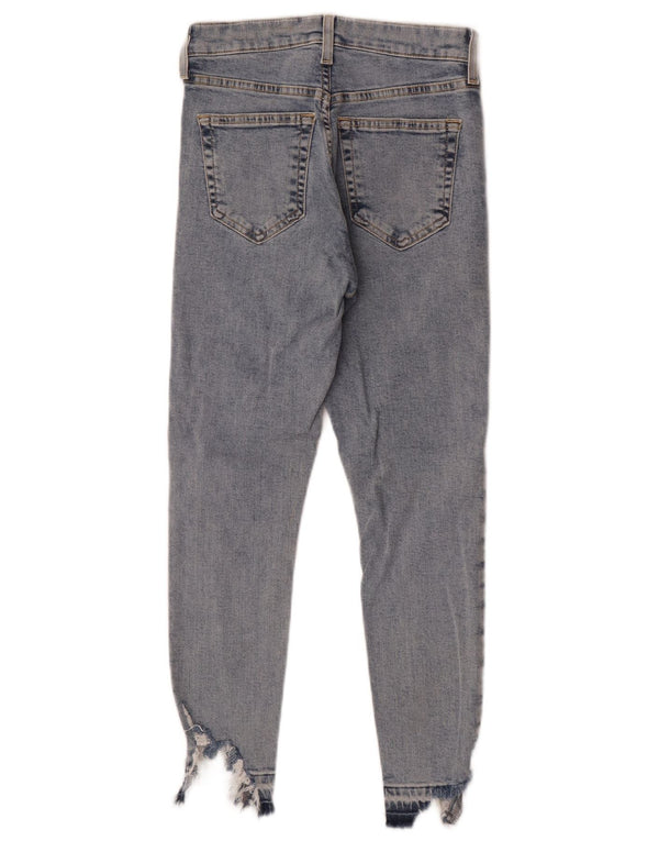 Topshop Donna Jamie Distressed Crop Skinny Jeans W26 L24 Cotone Blu