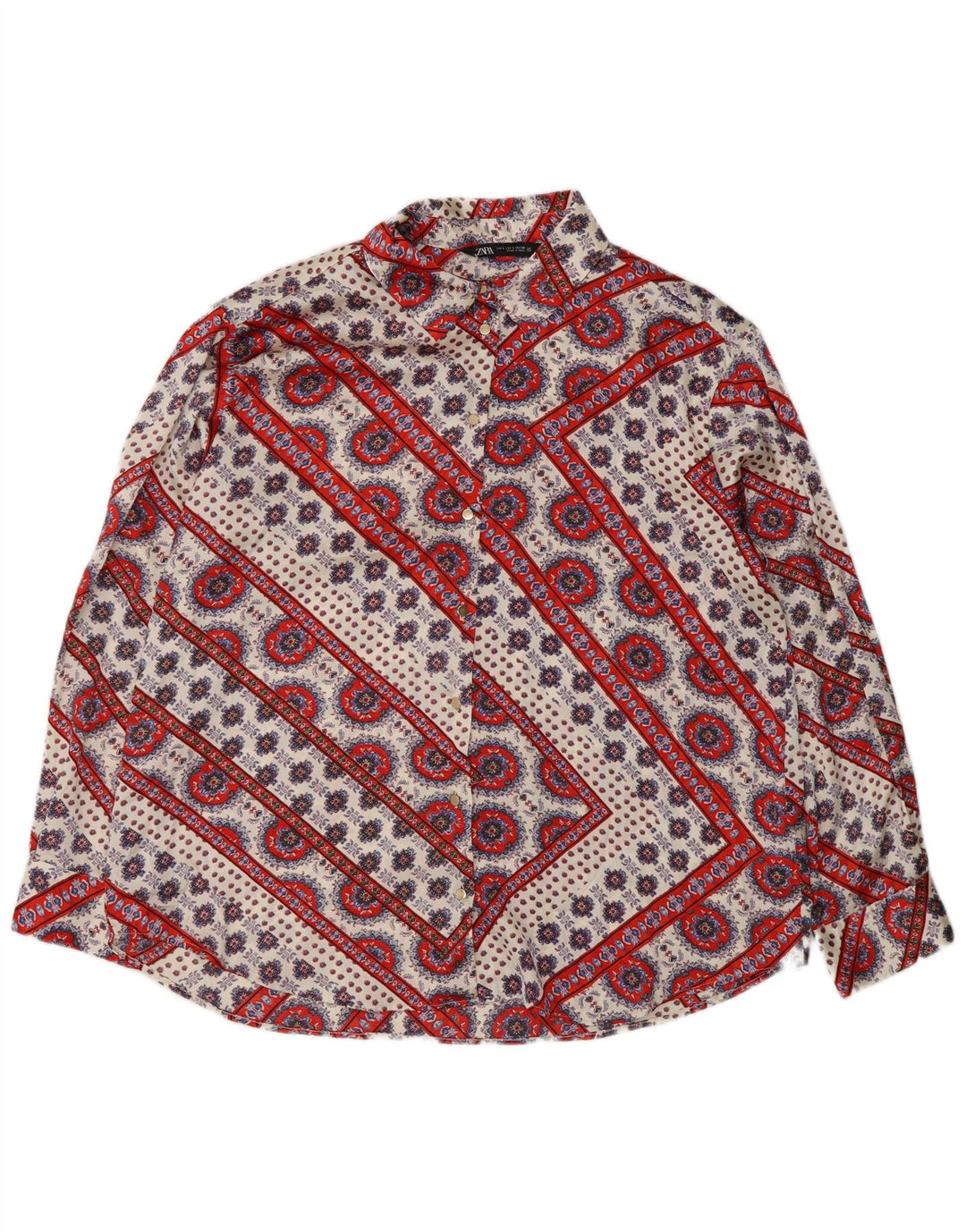 Camicetta da donna Zara UK 16 Grande poliestere floreale multicolore