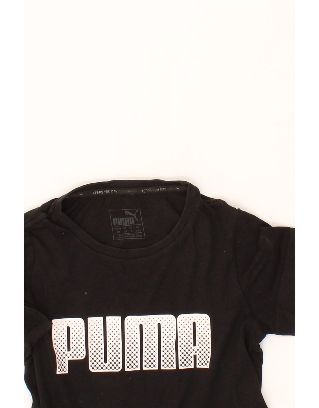 PUMA Boys Graphic T-Shirt Top 7-8 Years Black Cotton Vintage Puma and Second-Hand Puma from Messina Hembry 
