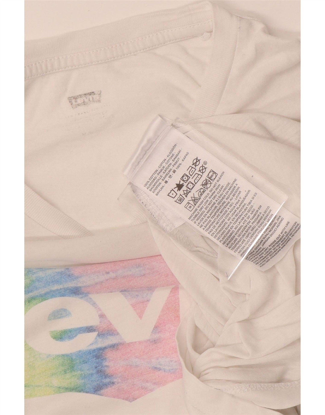 LEVI'S Mens Graphic T-Shirt Top Medium White Cotton Classic