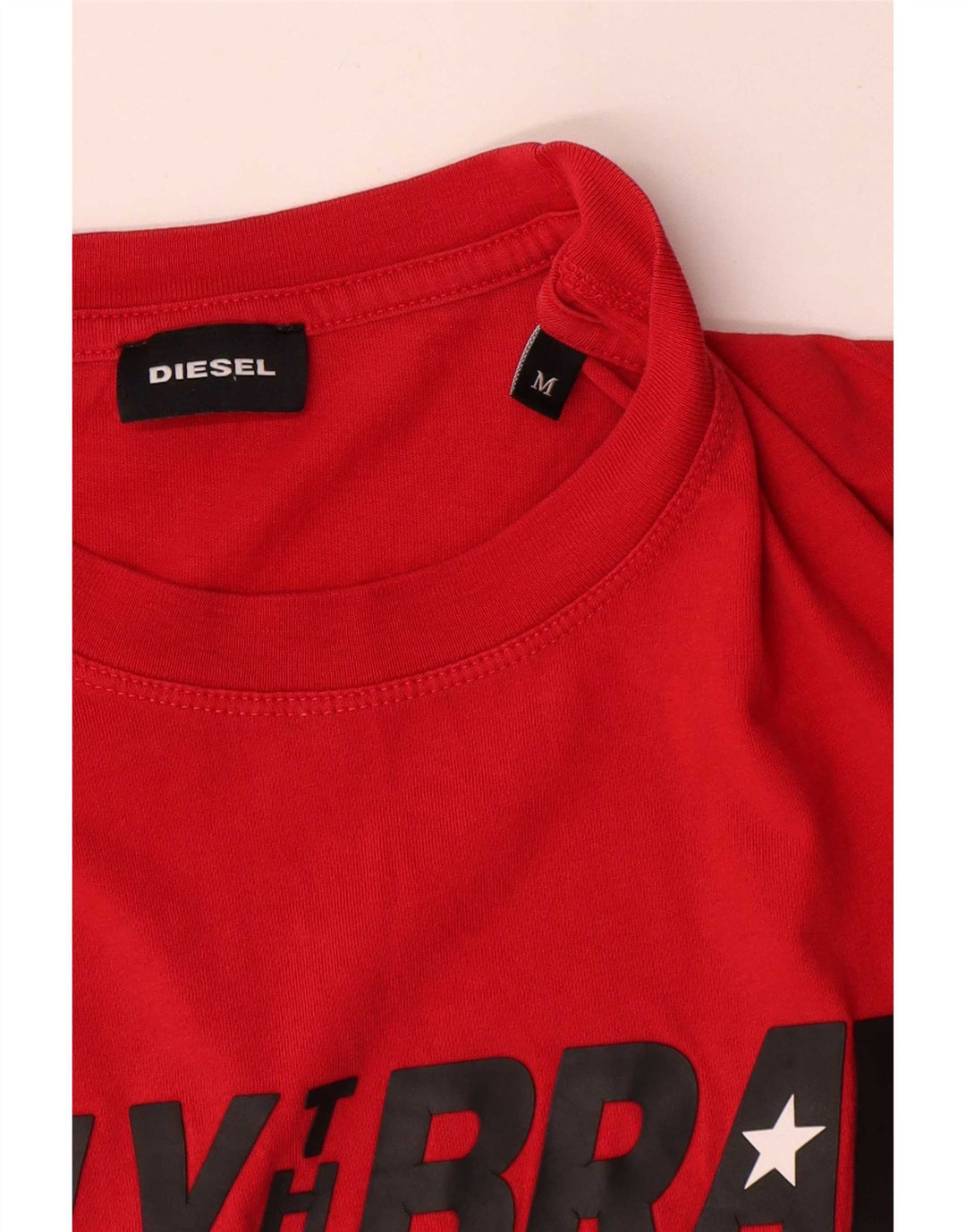 T-shirt grafica da uomo Diesel Top in cotone rosso medio