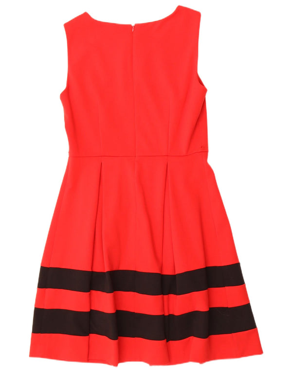 Abito a trapezio senza maniche da donna Calvin Klein US 10 Large Red Striped