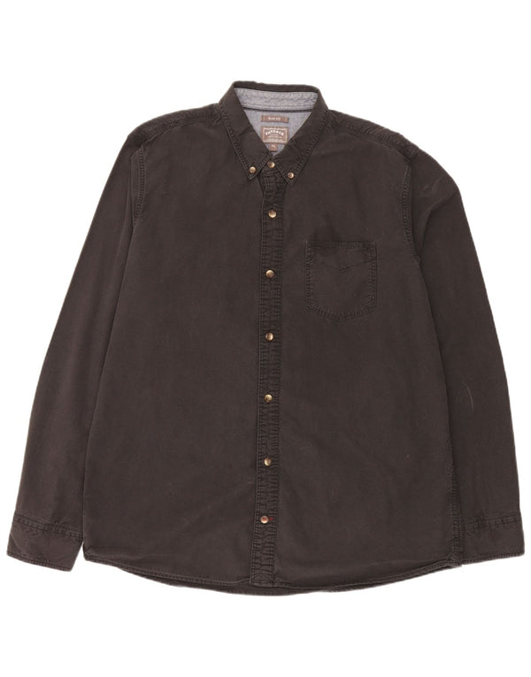 Camicia slim fit da uomo Fat Face XL in cotone nero
