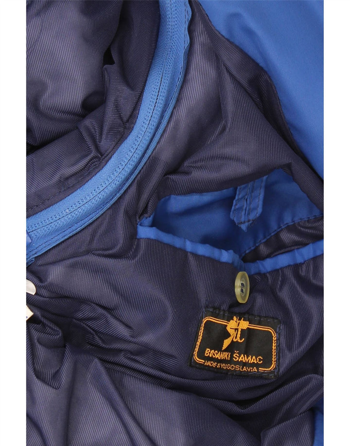 VINTAGE Mens Padded Bomber Jacket IT 52 XL Blue Vintage Vintage and Second-Hand Vintage from Messina Hembry 