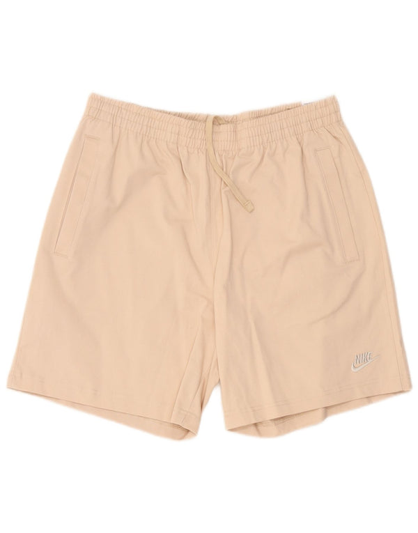 Pantaloncini sportivi Nike Swoosh Standard Fit da uomo di grandi dimensioni in cotone beige
