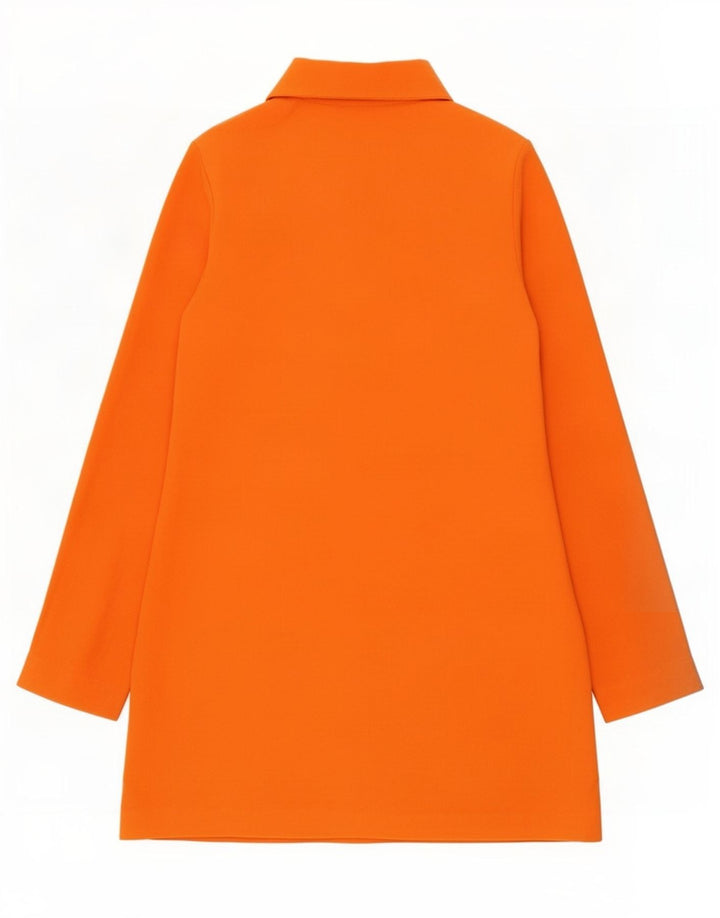 Abito polo a maniche lunghe da donna Zara UK 12 Poliestere arancione medio