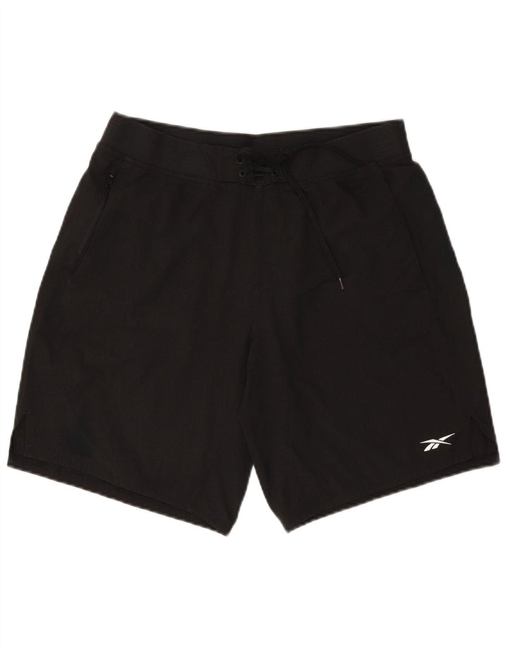 Pantaloncini da bagno Reebok da uomo medio nero in poliestere