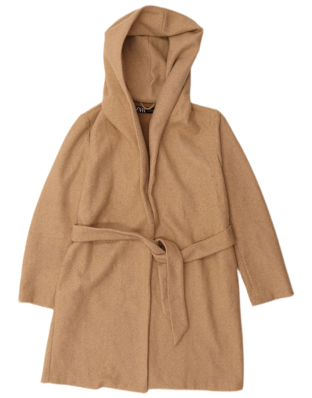 Cappotto oversize con cappuccio da donna Zara UK 10 piccolo poliestere beige
