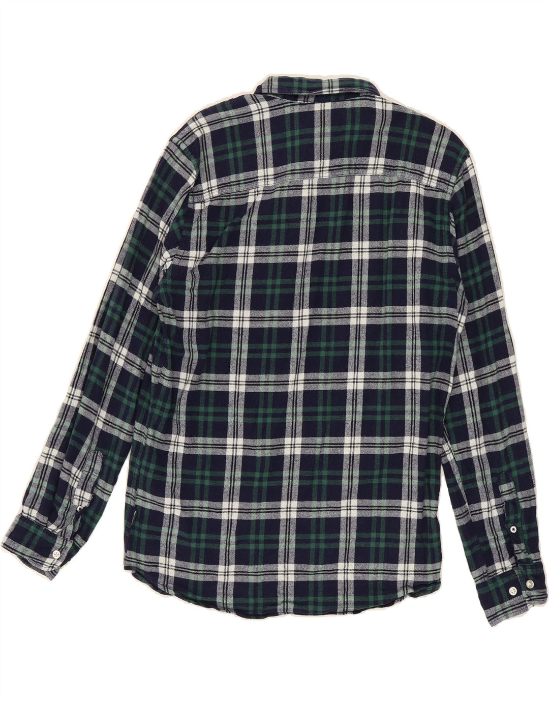JACK & JONES Mens Flannel Shirt Large Navy Blue Check Cotton Vintage Jack & Jones and Second-Hand Jack & Jones from Messina Hembry 