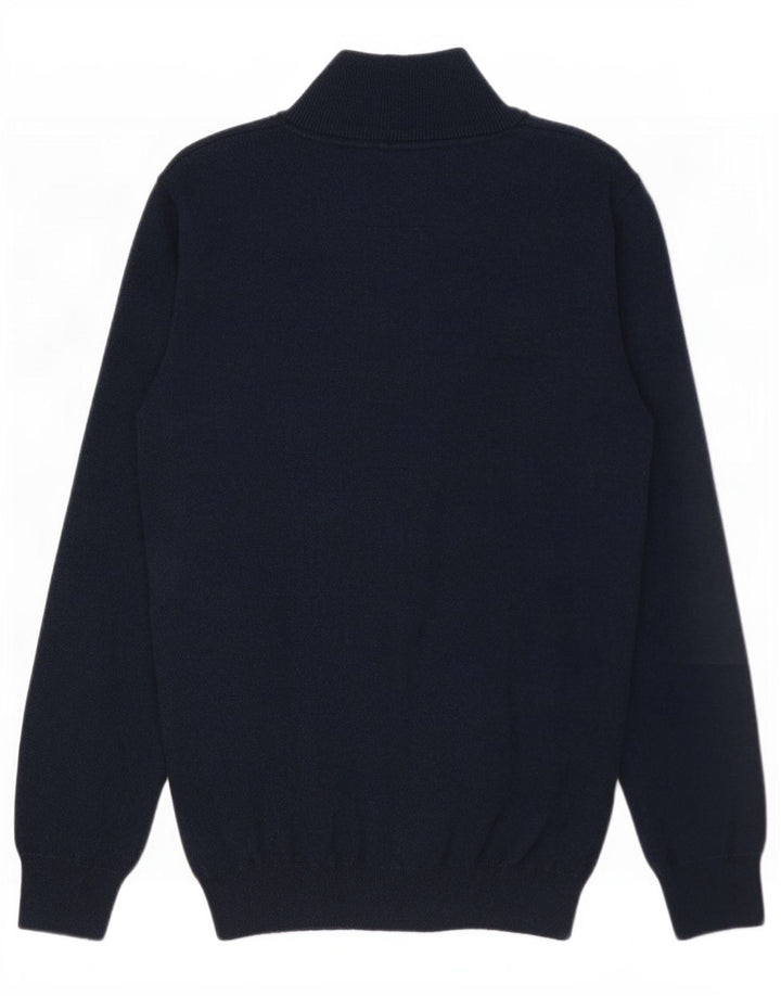 Maglione da uomo con zip e collo Superdry piccolo in cotone blu navy