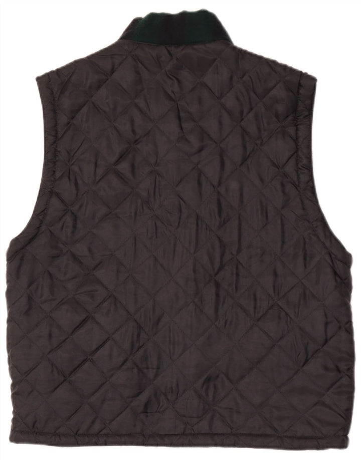 Gilet trapuntato da uomo vintage UK 38 medio nero