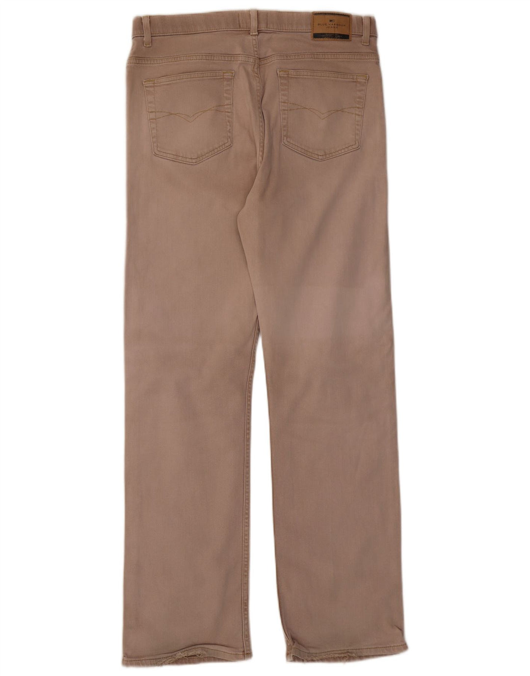 Jeans dritti da uomo Marks & Spencer blu Harbour W36 L33 cotone beige