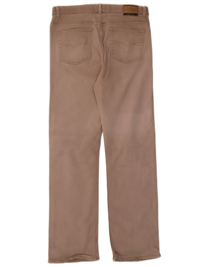 Jeans dritti da uomo Marks & Spencer blu Harbour W36 L33 cotone beige
