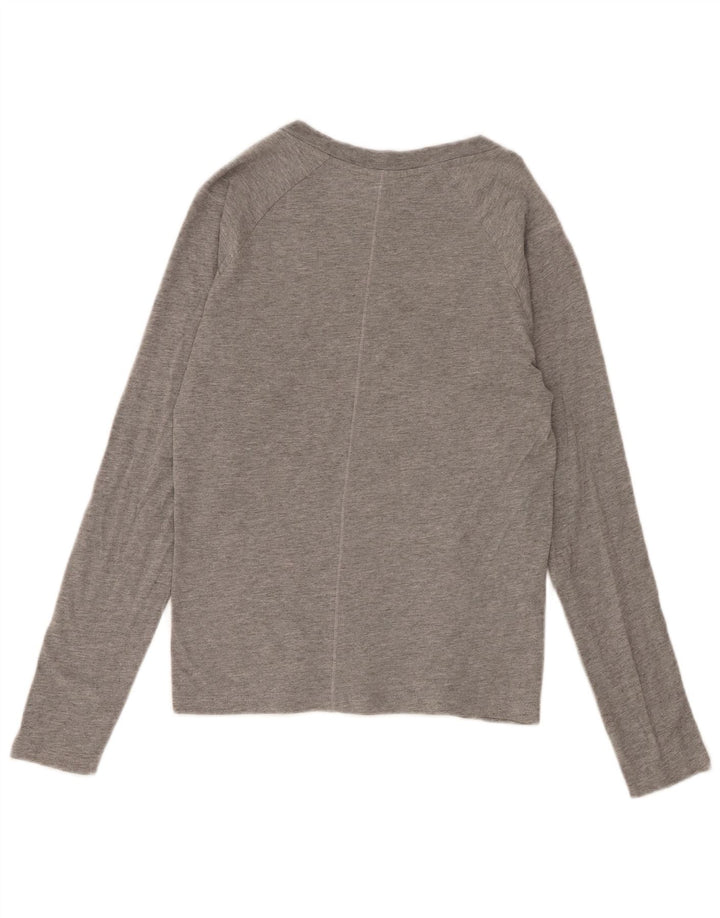 Top Nike da donna a manica lunga UK 10 Small in cotone grigio