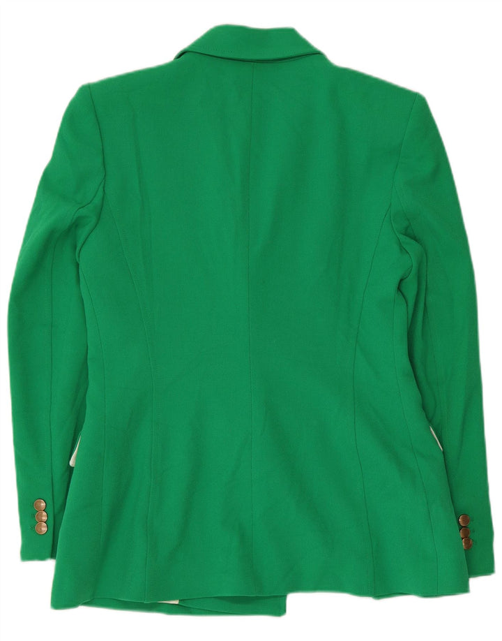 Giacca blazer doppiopetto da donna Zara UK 12 poliestere verde medio