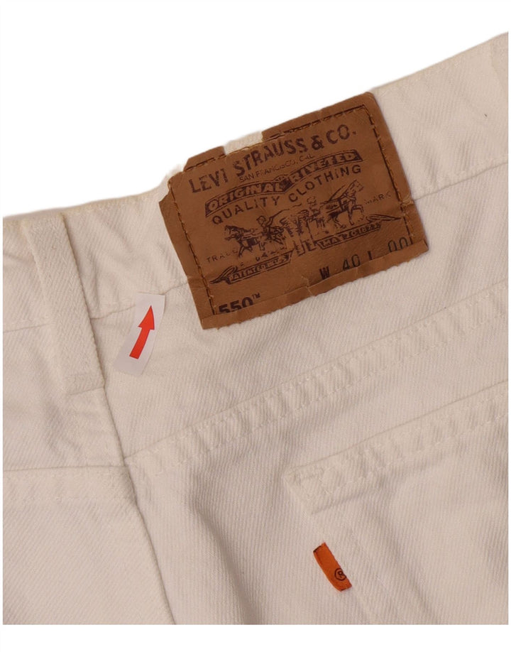 Pantaloncini di jeans Levi's 550 da uomo W40 XL in cotone bianco