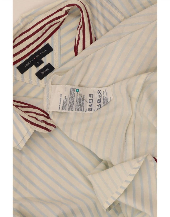 Camicia da donna Tommy Hilfiger US 6 cotone gessato bianco medio