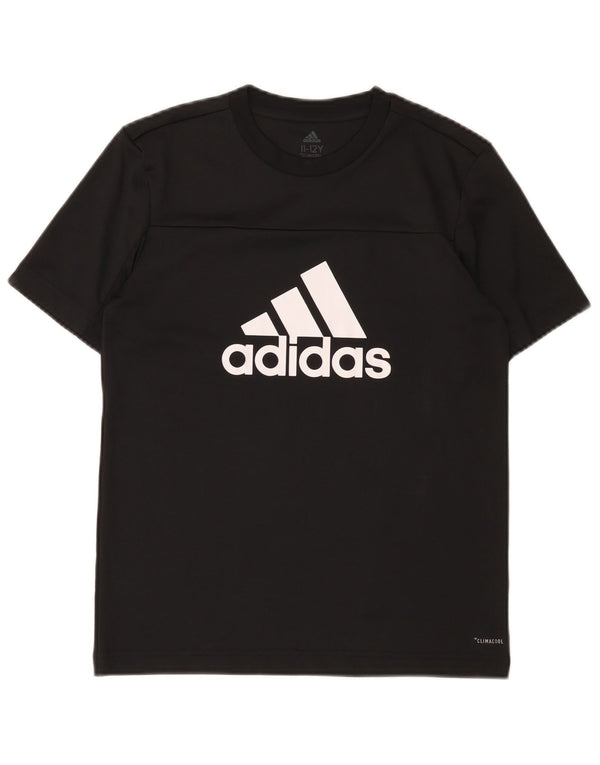 T-shirt grafica Adidas da ragazzo Climacool 11-12 anni in poliestere nero