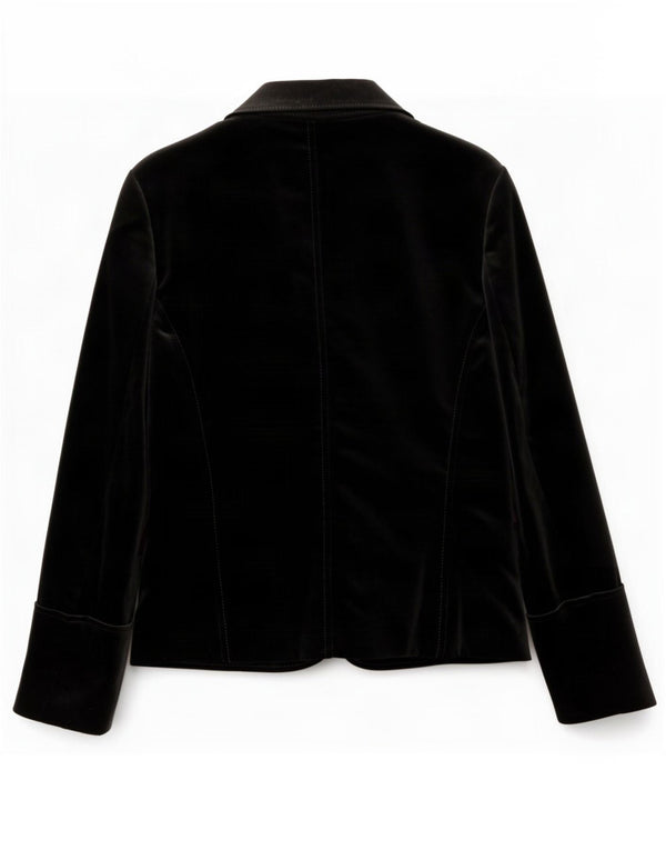 Hugo Boss Womens 1 Button Velvet Blazer Jacket UK 10 Small Black
