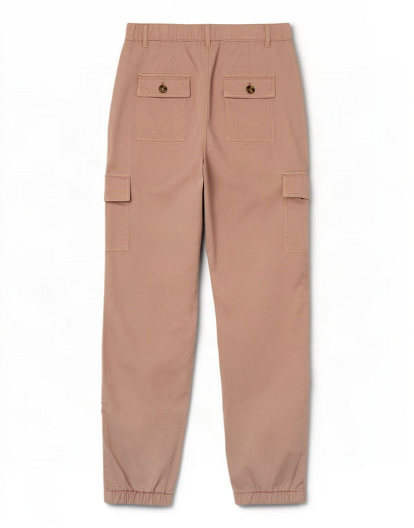 Pantaloni cargo a vita alta da donna Marks & Spencer UK 10 Small W28 L29 Rosa