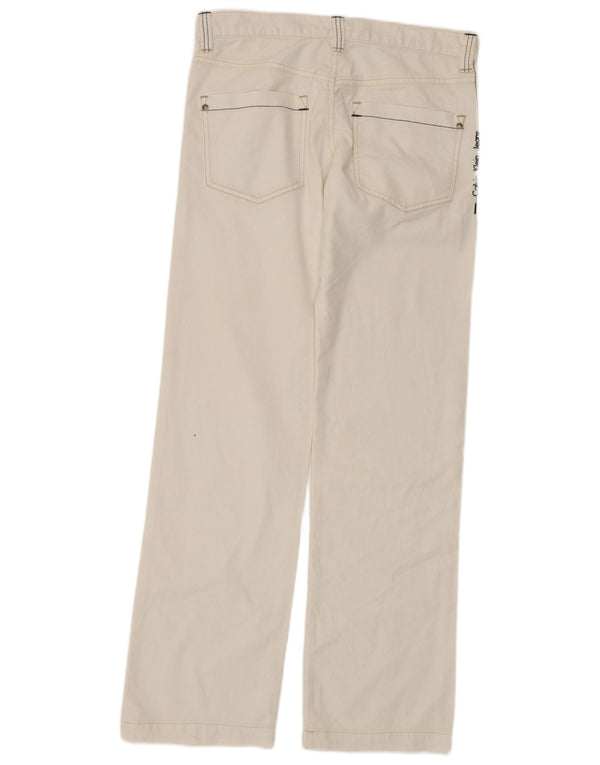 CALVIN KLEIN Jeans dritti da donna US 14 XL W30 L30 Cotone bianco