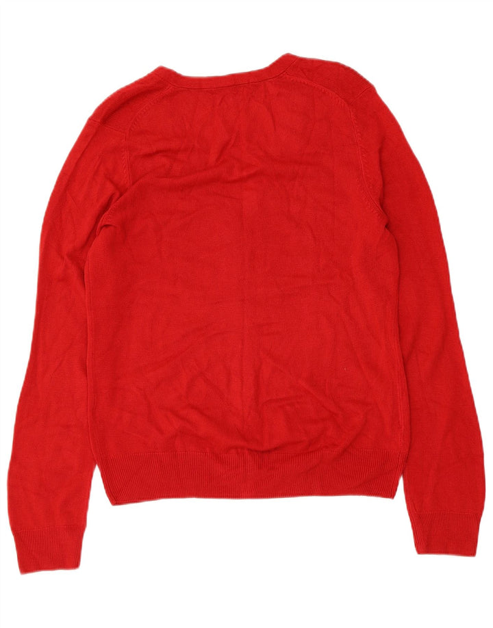 MARKS & SPENCER Maglione cardigan da donna UK 12 Acrilico rosso medio