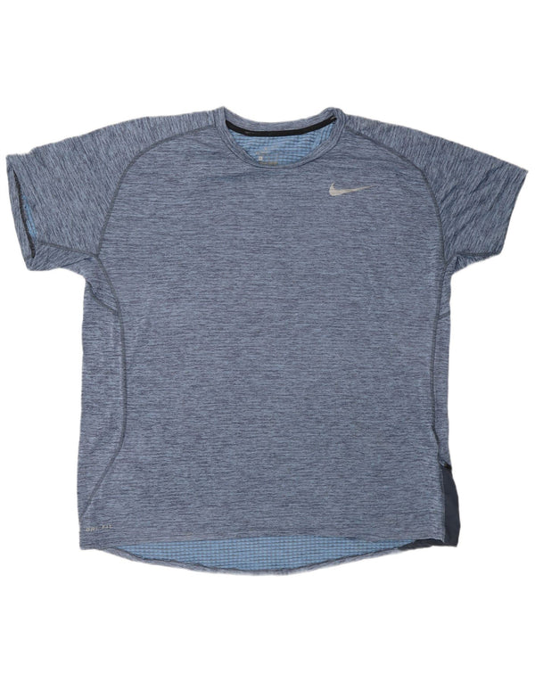 T-shirt NIKE da uomo Dri Fit Top XL poliestere chiazzato blu