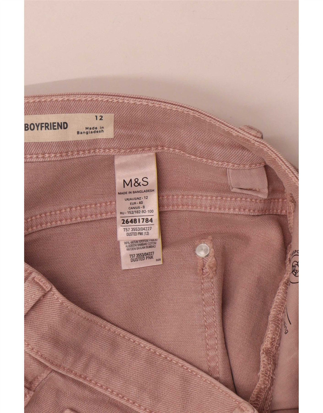 Pantaloncini di jeans da donna Marks & Spencer UK 12 medi W30 cotone rosa