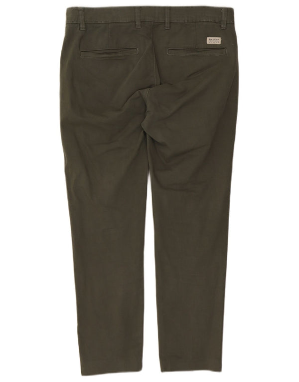 Pantaloni chino slim da uomo Zara EU 42 Large W32 L26 cotone kaki