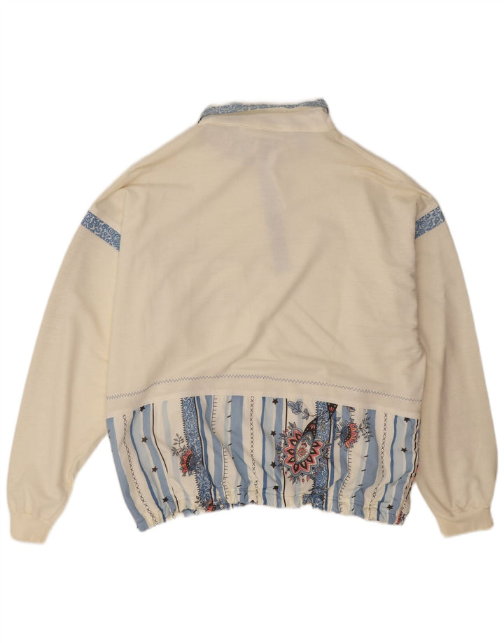Felpa oversize da donna Canyon, maglione EU 40, medio, bianco sporco, floreale