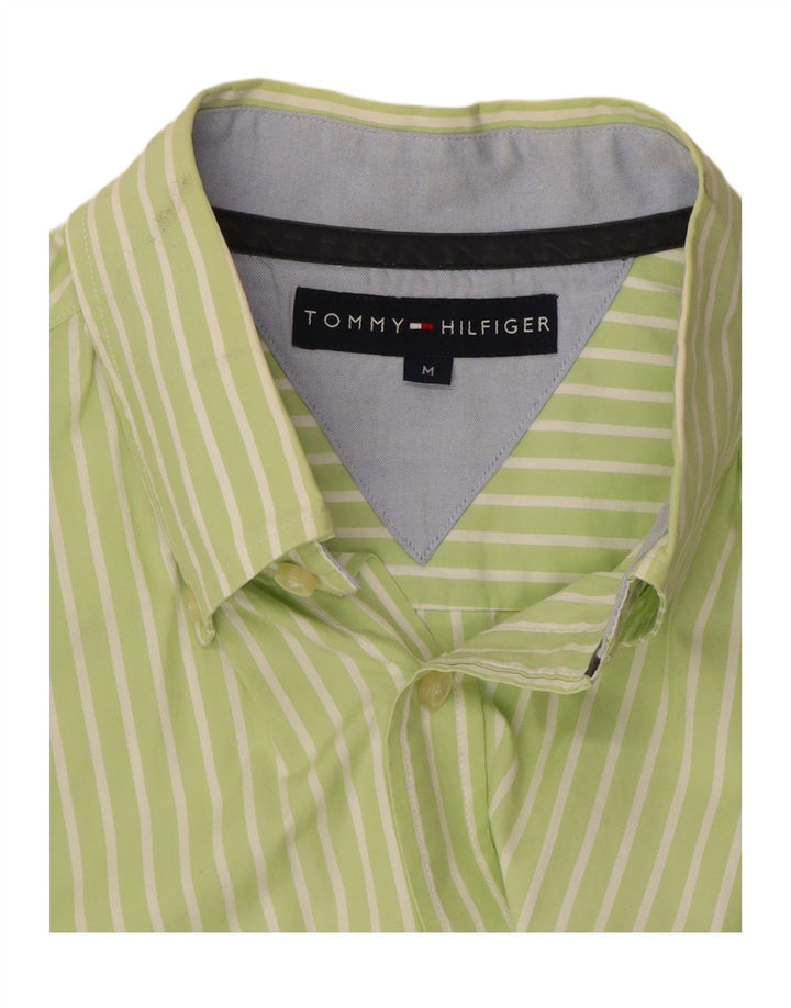 TOMMY HILFIGER Mens Shirt Medium Green Striped Cotton Vintage Tommy Hilfiger and Second-Hand Tommy Hilfiger from Messina Hembry 