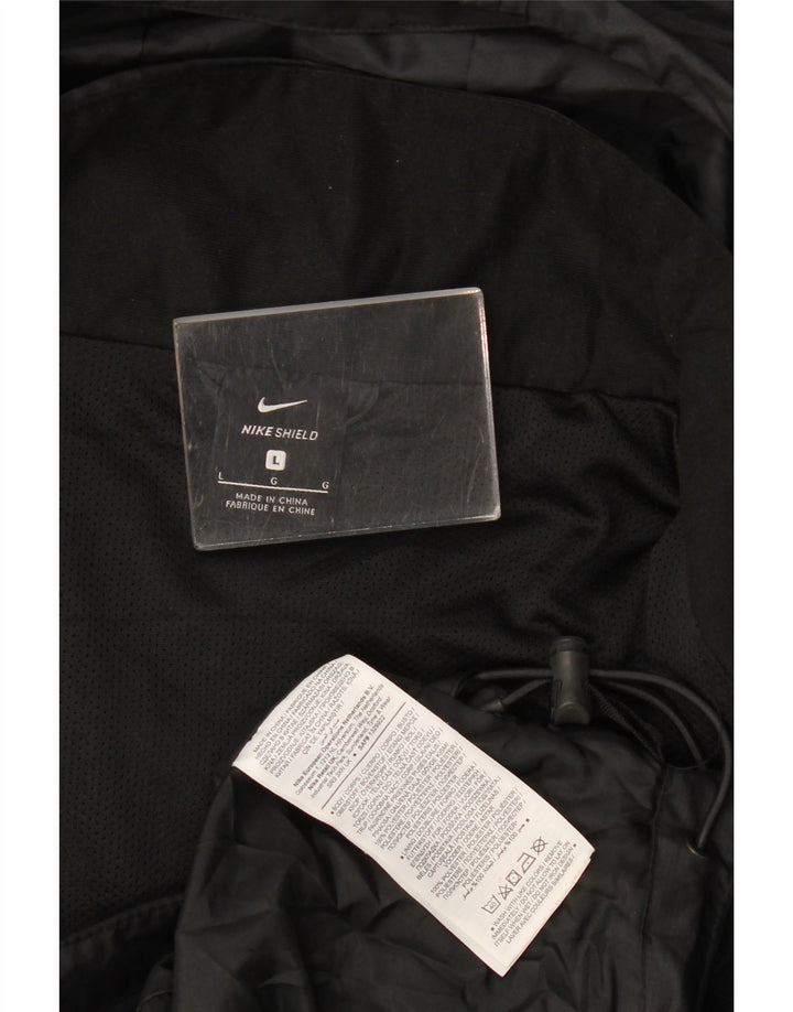 Giacca antipioggia con cappuccio Nike da uomo UK 40 grande poliestere nero