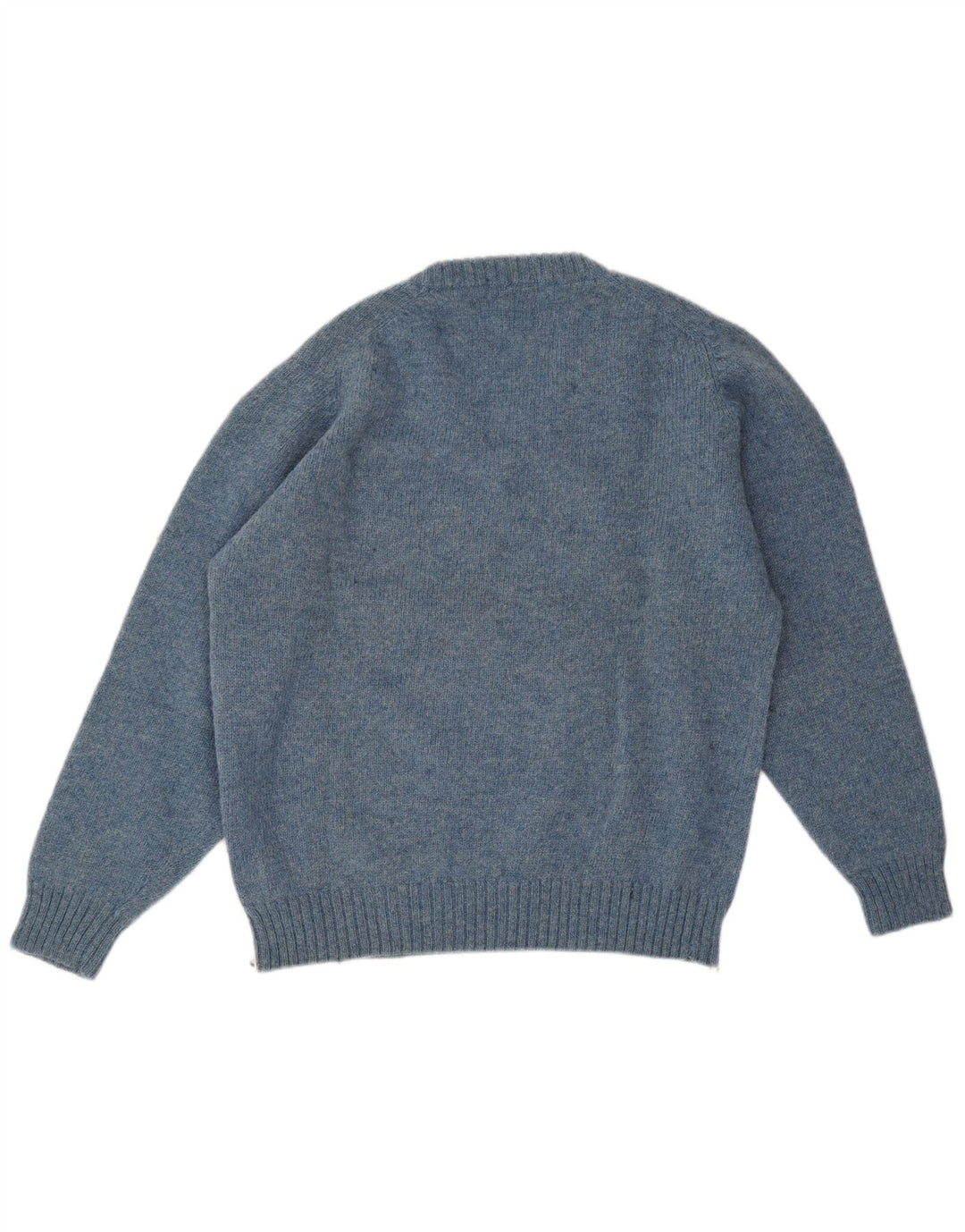 Maglione da donna con scollo a V Zanolini UK 14 grande lana vergine blu