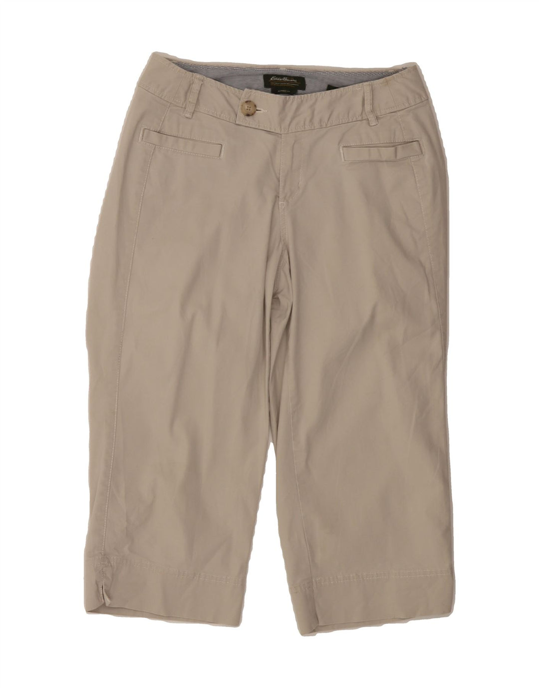EDDIE BAUER Womens Blakely Fit Capri Trousers US 6 Medium W28 L19 Beige Vintage Eddie Bauer and Second-Hand Eddie Bauer from Messina Hembry 