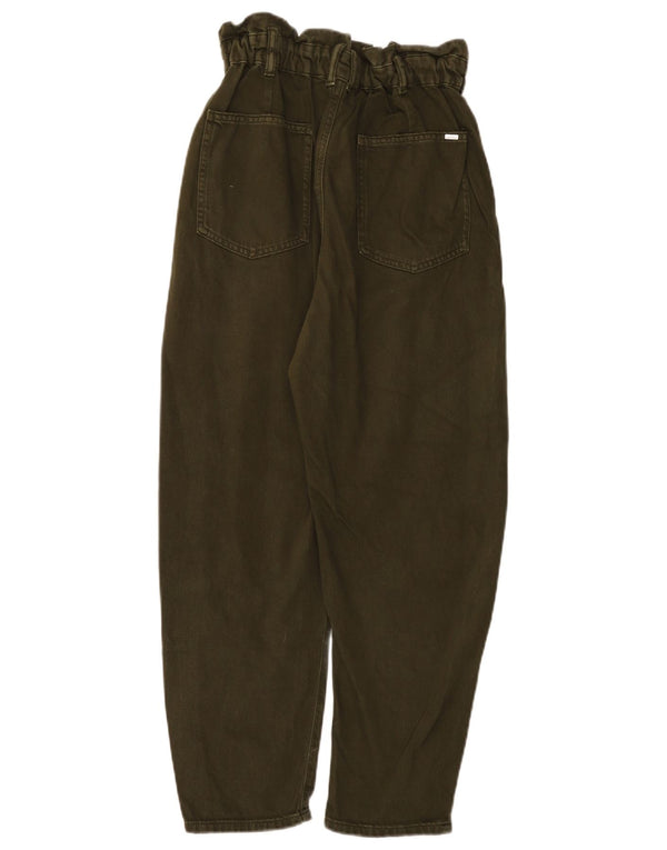 Pantaloni cropped larghi a vita alta da donna Zara EU 38 Small W28 L26 Khaki
