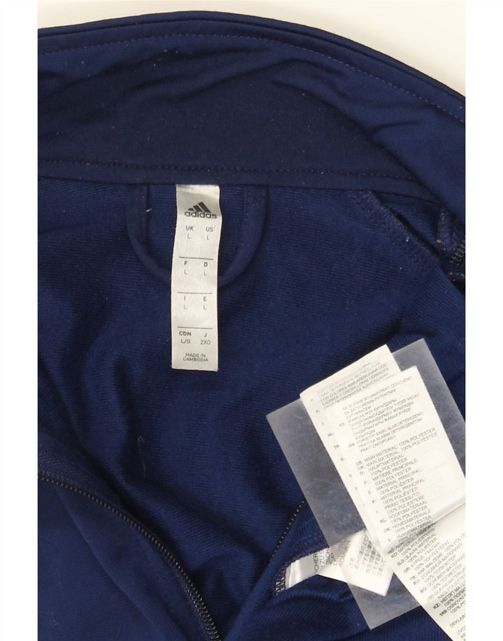 Giacca da ginnastica da uomo Adidas grande in poliestere blu navy