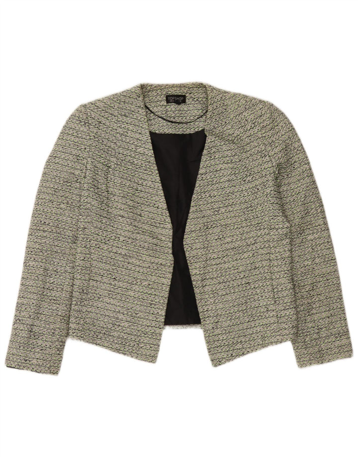 Giacca blazer aperta da donna Topshop UK 12 cotone verde medio