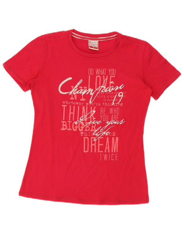 T-shirt grafica Champion da donna Heritage Fit UK 12 rossa media